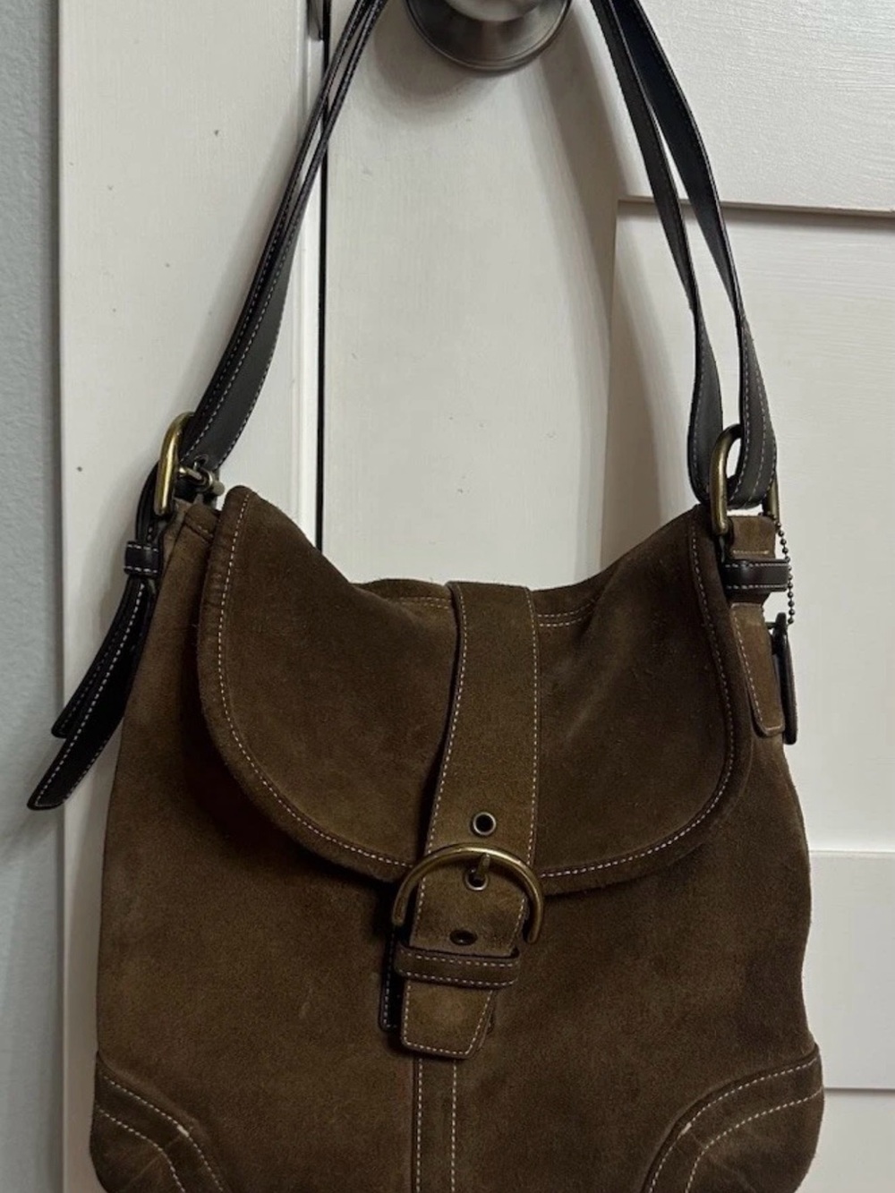 Vintage Coach Brown Suede Soho Shoulder Bag #9482 From 2004 Y2k